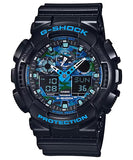Casio G-Shock BLUE CAMOUFLAGE Ana-Digi Mens Sports Watch GA100CB-1A