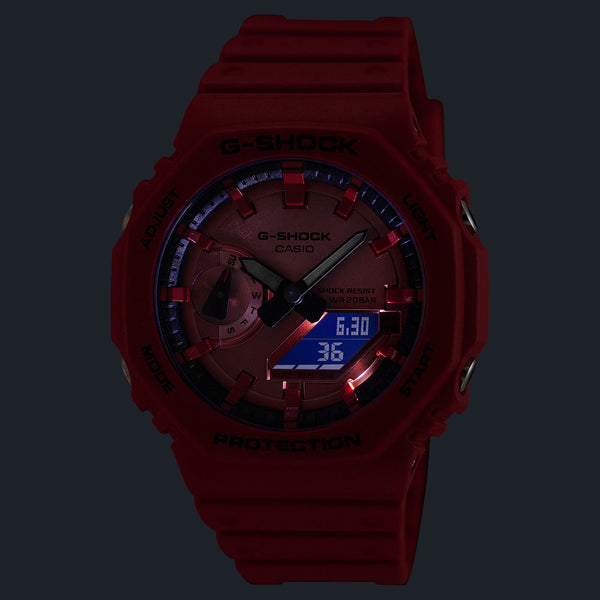 Casio G-Shock Iconic Red Mens Ana-Digi Red Watch GA2100RRB-4A
