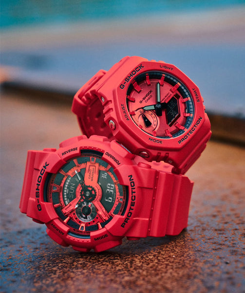 Casio G-SHOCK Iconic Red Series Large Ana-Digi Red Mens Watch GA110RB-4A