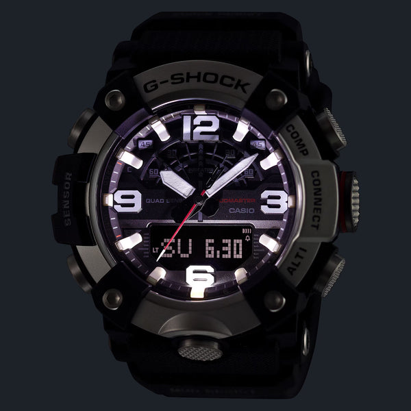 Casio G-Shock MUDMASTER BLACK IP Quad Sensor Bluetooth Mens Watch GGB100XMB-1A