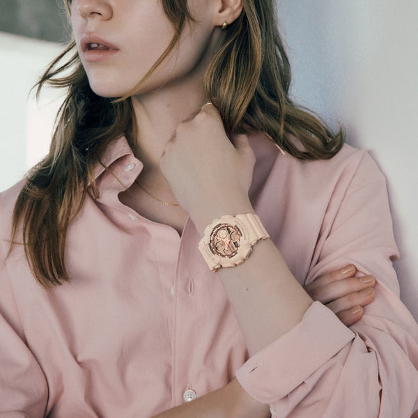 G-Shock GMAS140PG-4A Pink and Rose Gold Ana-Digi Womens Watch