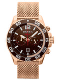 Brera Orologi BRSPMIC4402-SS-MIL Mistral Mens Rose-Gold & Brown Chronograph Watch - Shop at Altivo.com