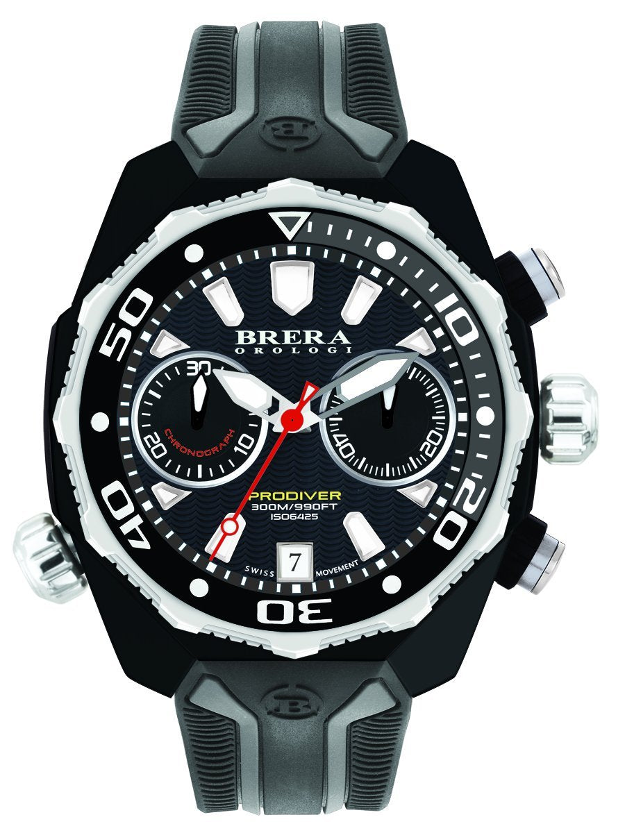 BRERA OROLOGI Tachymeter シルバー/ブラック BRERA Orologi Women's Eterno Chronograph Leather Black Dial