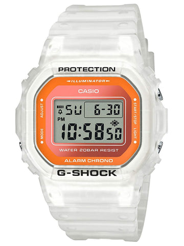 Casio G-Shock CLEAR SKELETON White & Orange Digital Mens Watch DW5600LS-7 - Shop at Altivo.com