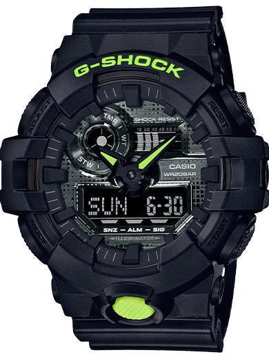 Casio G-Shock DIGITAL CAMOUFLAGE Black/Neon Green Mens Watch GA700DC-1A - Shop at Altivo.com
