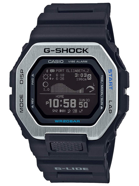 Casio G-Shock G-LIDE Digital Mens Black Metal Surfing Watch GBX100-1 - Shop at Altivo.com