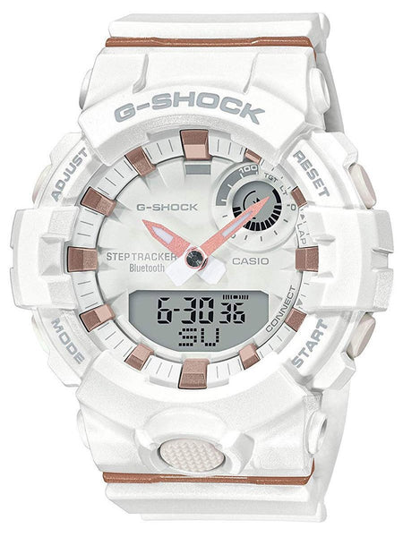 Casio G-Shock G-SQUAD Womens White & Rose Gold Watch S Series GMAB800-7A - Shop at Altivo.com