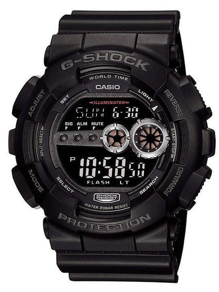 Casio G-Shock GD100-1B XL All Matte Black Digital Mens Sport Watch - Shop at Altivo.com