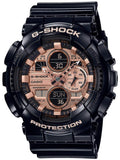 Casio G-Shock GLOSSY GOLD Mens Ana-Digi Black/Rose Gold Watch GA140GB-1A2 - Shop at Altivo.com