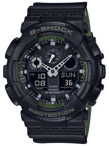 Casio G-Shock MILITARY LAYERED Black & Green Mens Watch GA100L-1A - Shop at Altivo.com