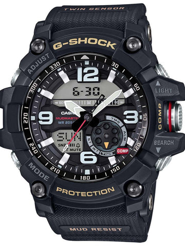 Casio G-Shock MUDMASTER Twin Sensor Black Mens Watch GG1000-1A - Shop at Altivo.com