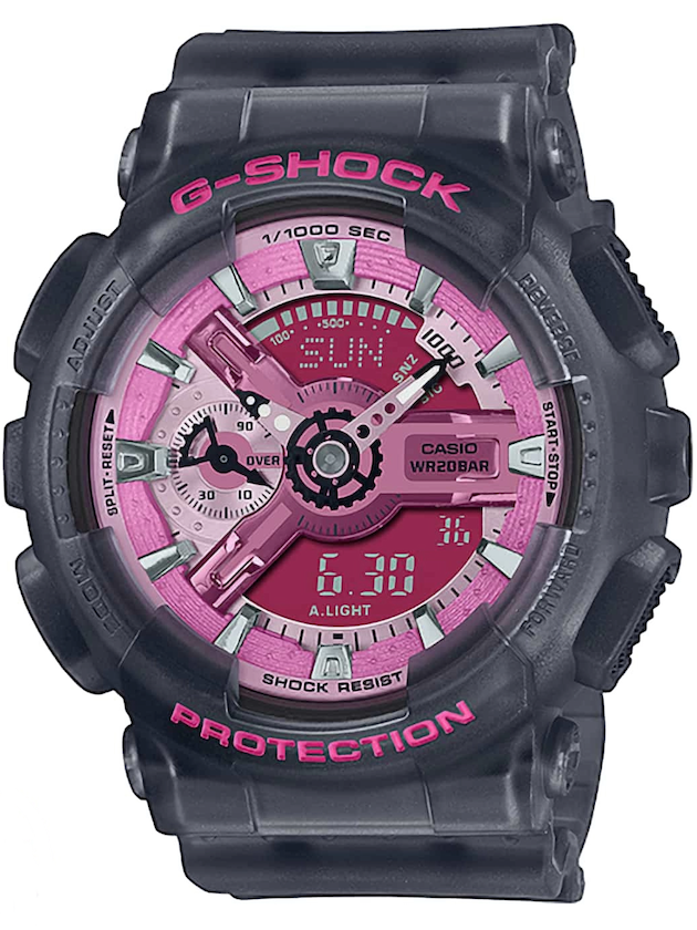 Casio G-Shock S-SERIES Womens Gray Semi-transparent case Watch GMAS110NP-8A
