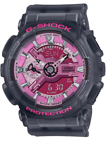 Casio G-Shock S-SERIES Womens Gray Semi-transparent case Watch GMAS110NP-8A - Shop at Altivo.com