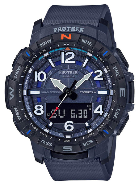 Casio ProTrek Quad Sensor Blue Ana-Digi Mens Bluetooth Watch PRTB50-2 - Shop at Altivo.com
