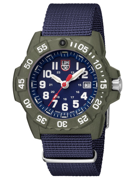 Luminox 3500 Series NAVY SEAL Green w/ Blue Nylon Mens Watch XS.3503.ND - Shop at Altivo.com