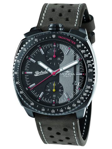 Mondia Bolide Men's Italian Leather Sport Watch MI-800-BK-03BK-CP - Shop at Altivo.com