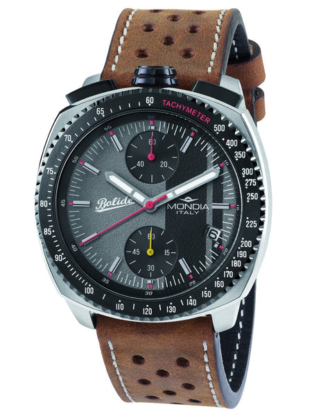 Mondia Bolide Men's Italian Leather Sports Watch MI-800-SS-05GY-CP - Shop at Altivo.com