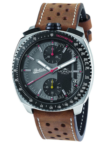 Mondia Bolide Men's Italian Leather Sports Watch MI-800-SS-05GY-CP - Shop at Altivo.com