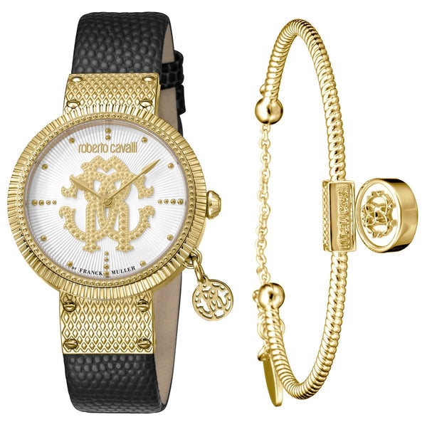 Roberto Cavalli DOTTED Leather Womens Gold Watch/Bracelet Set RV1L062L0026 - Shop at Altivo.com