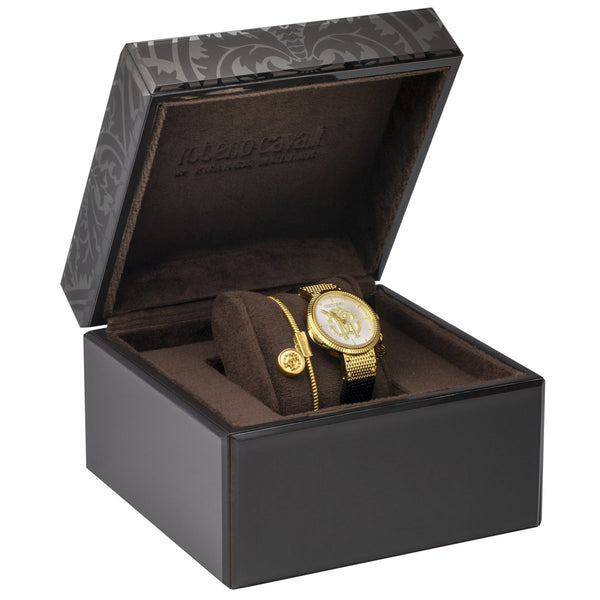Roberto Cavalli DOTTED Leather Womens Gold Watch/Bracelet Set RV1L062L0026 - Shop at Altivo.com