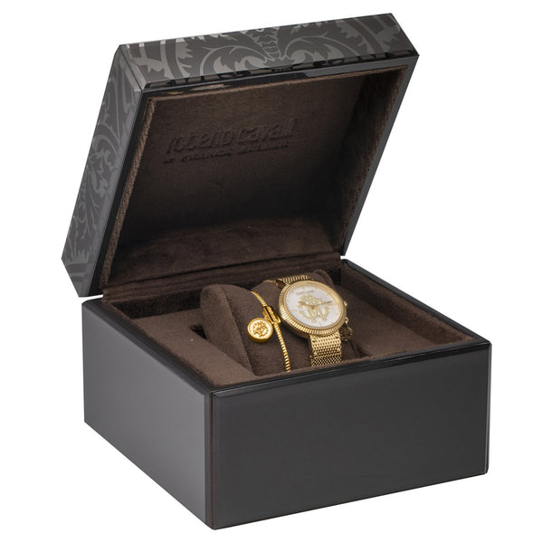 Roberto Cavalli DOTTED Womens Steel Gold Watch/Bracelet Set RV1L062M0086 - Shop at Altivo.com
