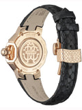 Roberto Cavalli SNAKE Womens Black Leather Rose Gold Watch RV1L069L0046 - Shop at Altivo.com