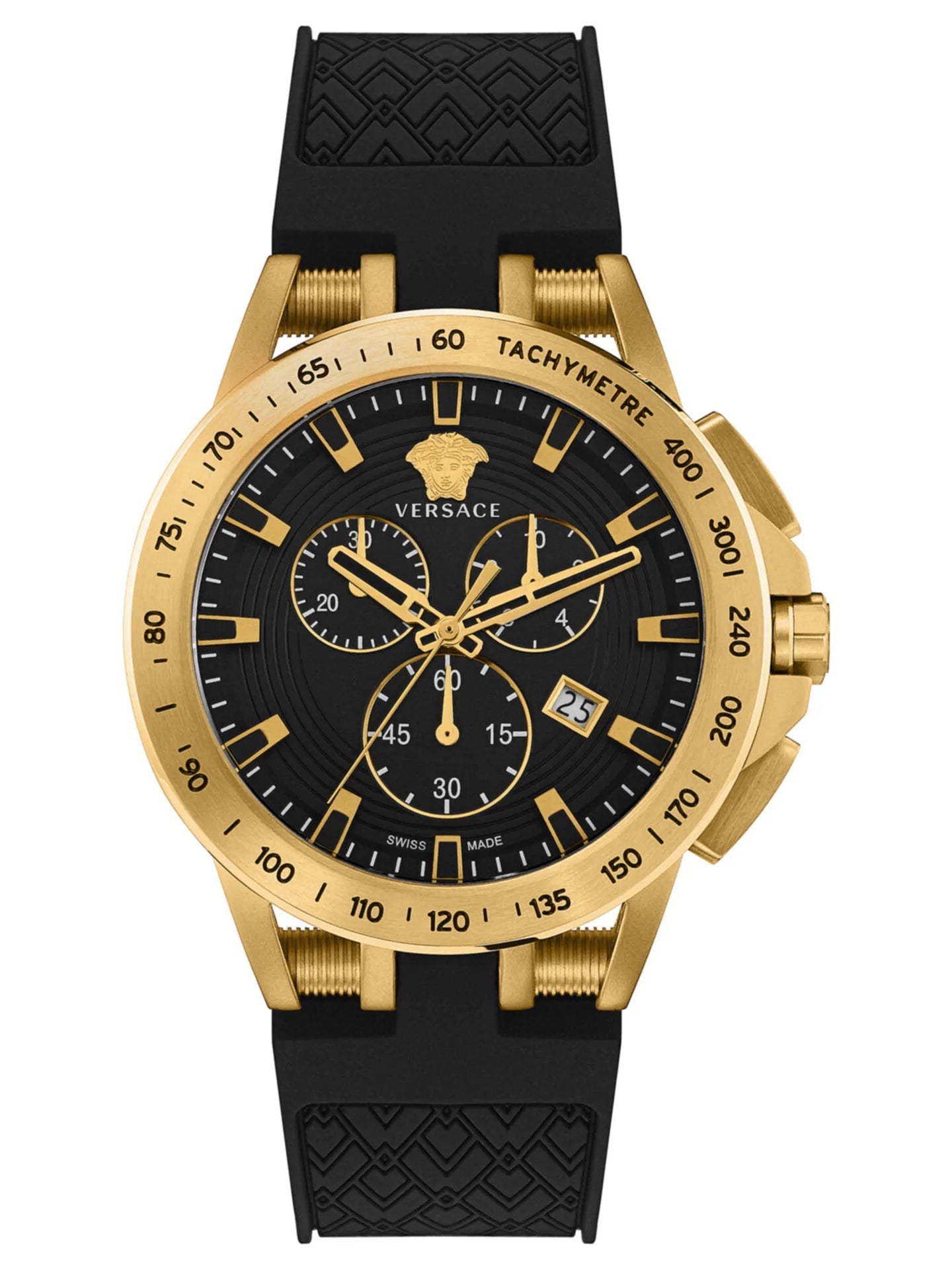 腕時計その他 Versace Sport Tech Chronograph Watch Versace SPORT TECH Mens Chronograph BLACK Dial, YG IP, Black