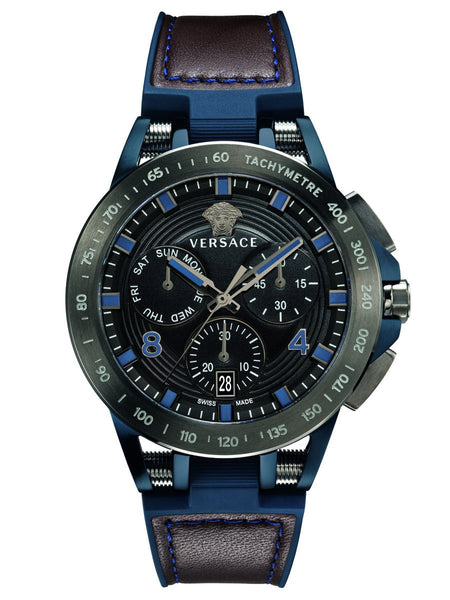 Versace SPORT TECH Mens Chronograph Black & Blue Watch VERB00218 - Shop at Altivo.com