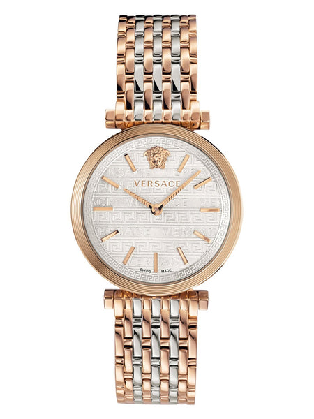 Versace V-TWIST Steel IP Rose Gold / Silver 36mm Womens Watch VELS00719 - Shop at Altivo.com