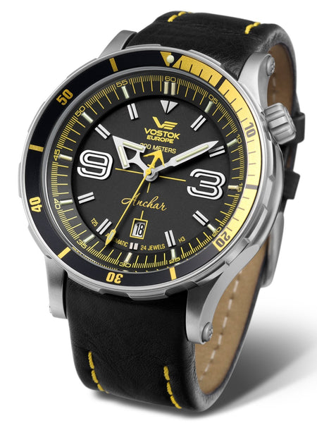 Vostok-Europe ANCHAR Black/Yellow Automatic Mens Diving Watch NH35A-510A522 - Shop at Altivo.com