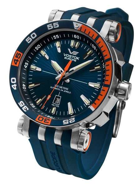 Vostok-Europe ENERGIA 2 Men's Blue Orange Diver Watch NH35-575A279B - Shop at Altivo.com