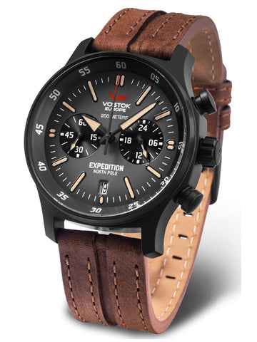 Vostok-Europe Expedition North Pole-1 Brown Leather Watch VK64/592C558 - Shop at Altivo.com