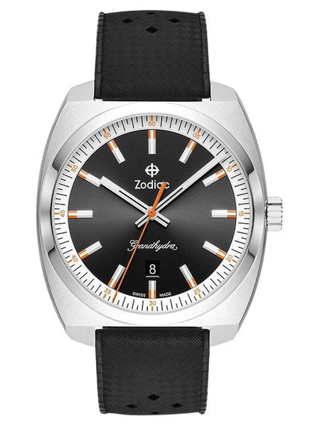 Zodiac - Grandhydra Black Dial Swiss Quartz Black Silicone Watch ZO9957 - Shop at Altivo.com