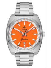 Zodiac Grandhydra Quartz Orange Dial, Stainless Steel Bracelet